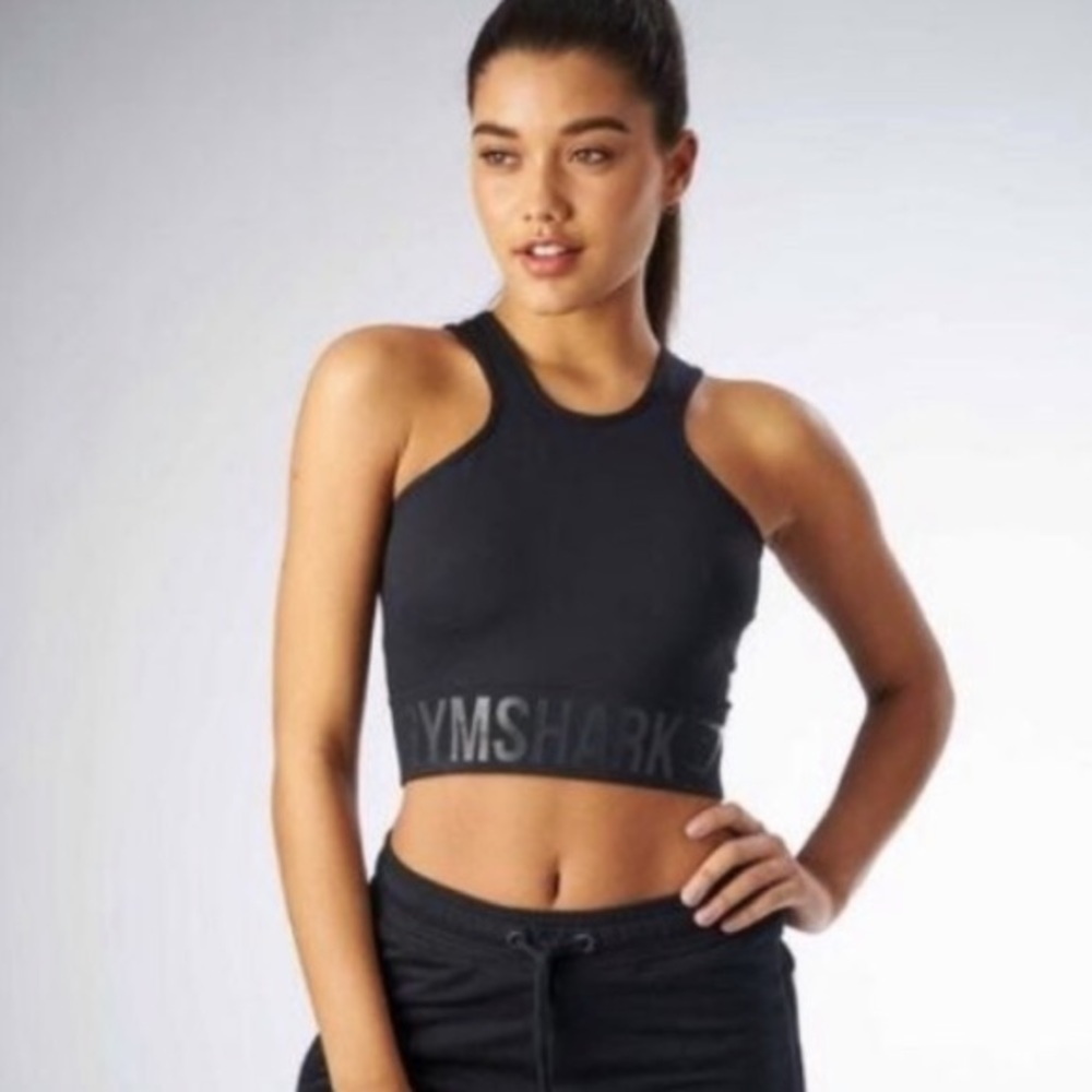 Gymshark Seamless Serene Black Crop Top